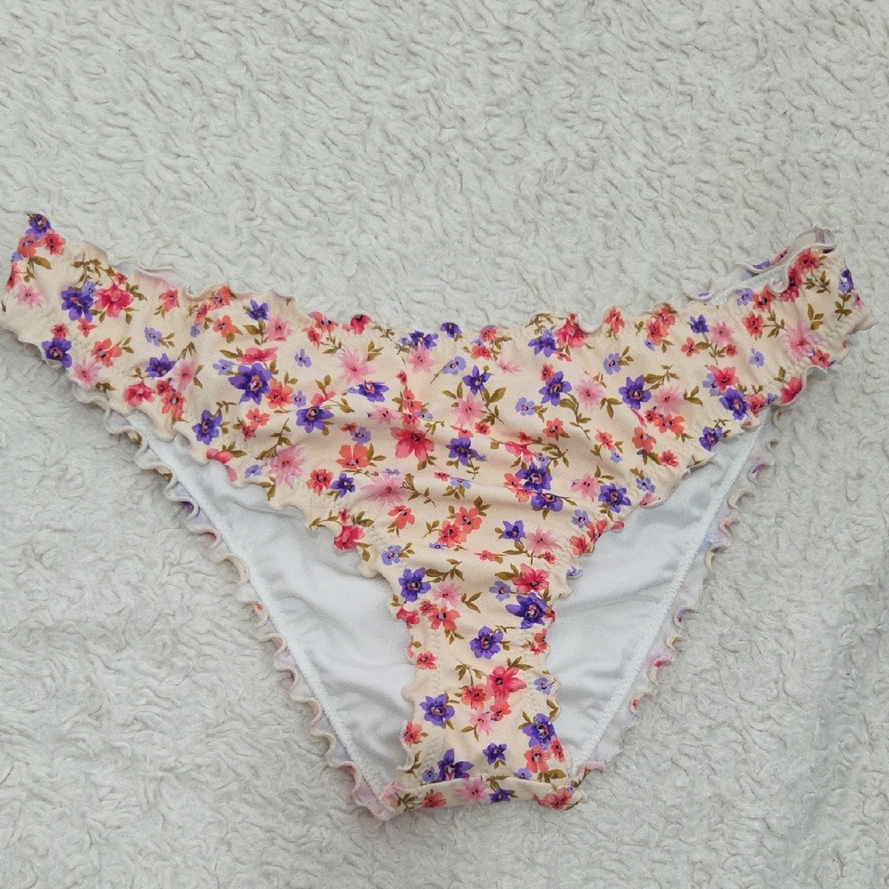 Shade & Shore Floral Bikini Bottom - Pink and Purple